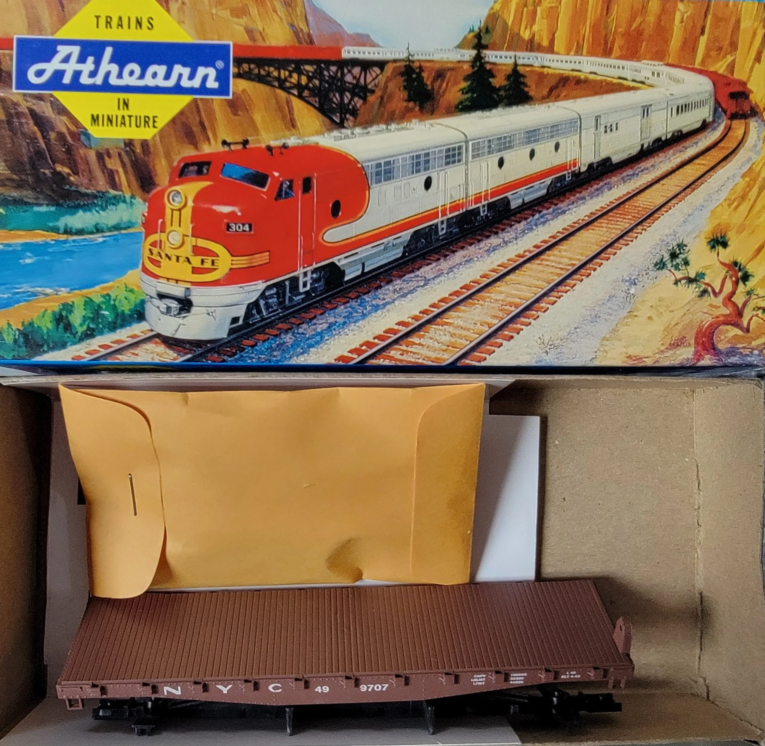 Athearn 1352 HO Scale 40' Flat Car (Blue Box Kit) New York Central NYC 499707 - NOS 1 Athearn 1352 HO Scale 40' Flat Car (Blue Box Kit) New York Central NYC 499707 - NOS