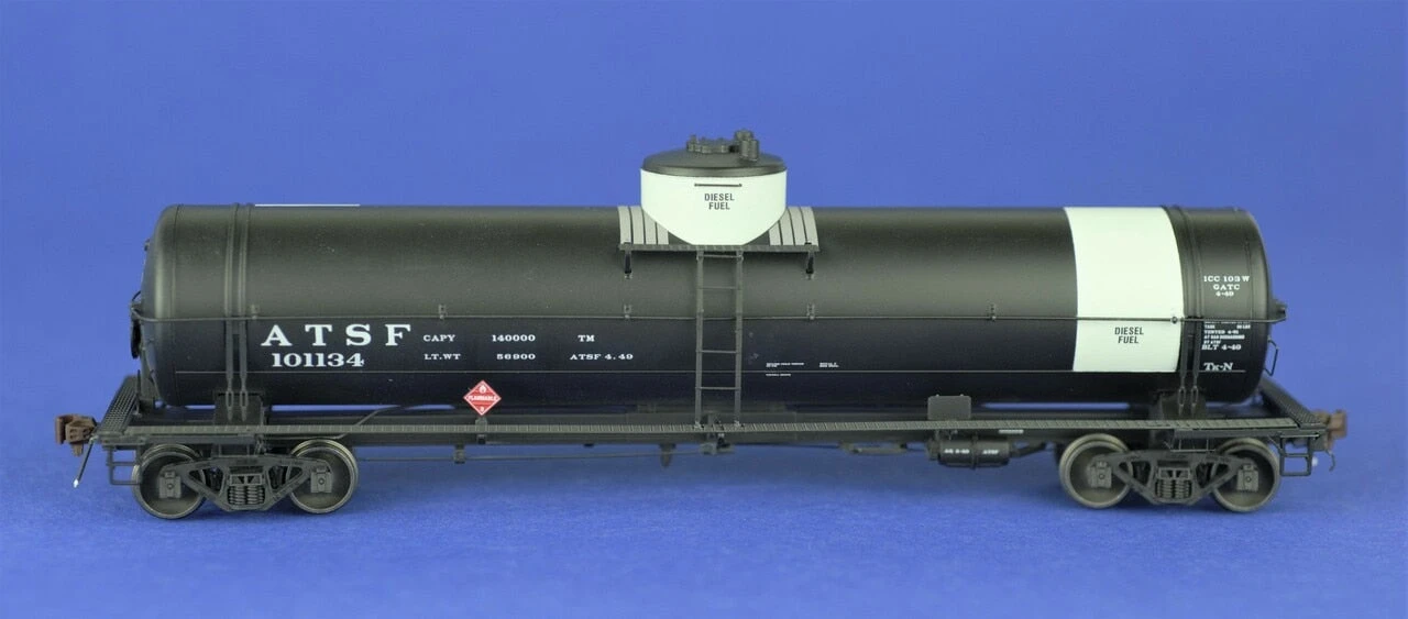 American Limited Models 1845 HO Scale GATC Welded Tank Car Santa Fe (White/Diesel) ATSF 101134 1 American Limited Models 1845 HO Scale GATC Welded Tank Car Santa Fe (White/Diesel) ATSF 101134