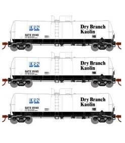 Athearn 16354 HO Scale 16k Clay Slurry Tank Car Dry Branch Kaolin GATX 3 Pack #2