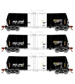 Athearn 16366 HO Scale 16k Clay Slurry Tank Car PCS WACX 3 Pack #2