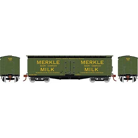 Athearn 24037 N Scale 40' Pfaudler Milk Car Merkle GARE 742 2 Athearn 24037 N Scale 40' Pfaudler Milk Car Merkle GARE 742 - Image 2