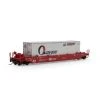 Athearn 3294 N Scale Husky Stack Well Car NWCX With Conquest 48' Container