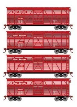 Athearn 76000 HO Scale 40' Stock Car Great Northern GN 4 Pack