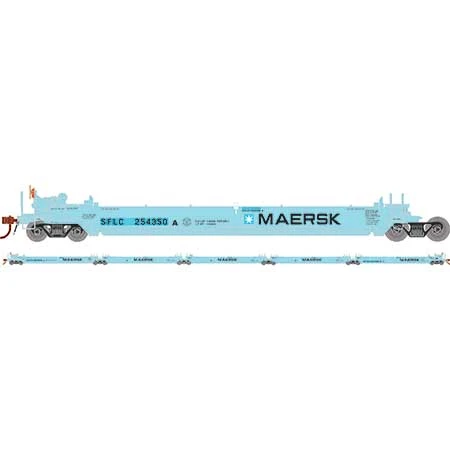Athearn 98922 HO Scale Maxi I 5 Unit Well Car Santa Fe Maersk SFLC 254350 1 Athearn 98922 HO Scale Maxi I 5 Unit Well Car Santa Fe Maersk SFLC 254350