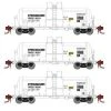 Athearn Genesis GN15324 N Scale 13,000 Gallon Acid Tank Car Procor "White" PROX 3 Pack