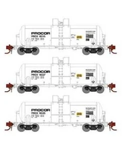 Athearn Genesis GN15324 N Scale 13,000 Gallon Acid Tank Car Procor "White" PROX 3 Pack