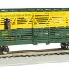 Bachmann 19703 HO Scale 40' Animated Stock Car With Horses Norfolk And Western NW