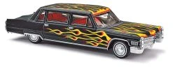 Busch 42964 HO Scale 1966 Cadillac Limo Crazy Car With Flames