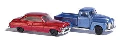 Busch 8349 N Scale Chevy Pickup And Buick 2 Door Car 2 Pack