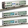 Kato 106-8703DCC N Scale Gallery Bi-Level Commuter Train Metra 3 Car Set With DCC (NO Track Or Power