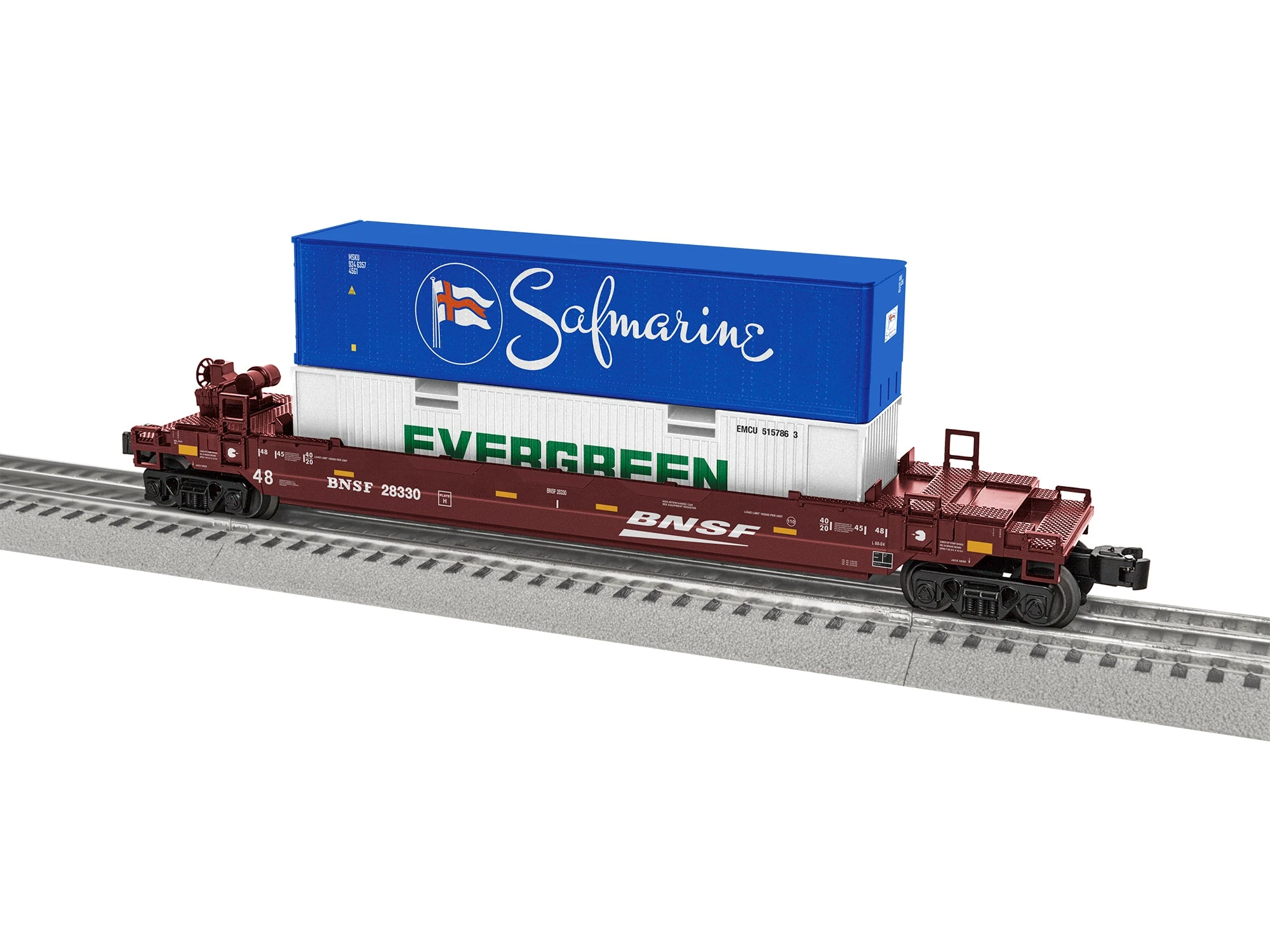 Lionel 2328330 O Gauge Maxi Stack Well Car With Container BNSF "Swoosh" 1 Lionel 2328330 O Gauge Maxi Stack Well Car With Container BNSF "Swoosh"