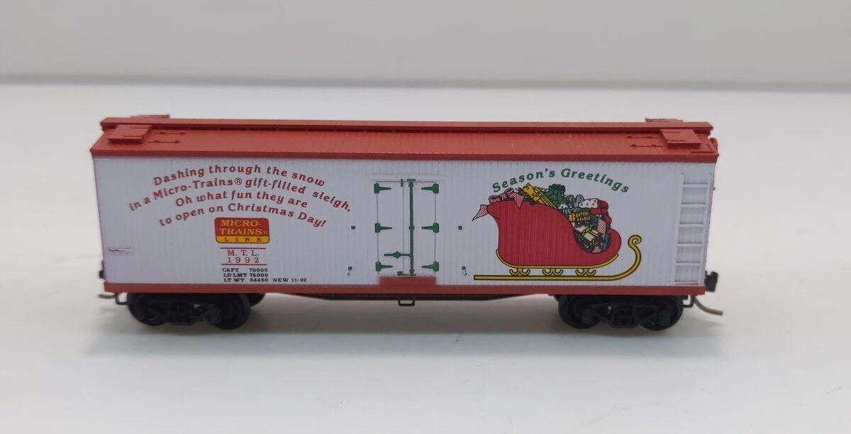 Micro-trains 47150 N Scale 40' Wood Reefer Holiday Car MTL 1992 - NOS 1 Micro-trains 47150 N Scale 40' Wood Reefer Holiday Car MTL 1992 - NOS