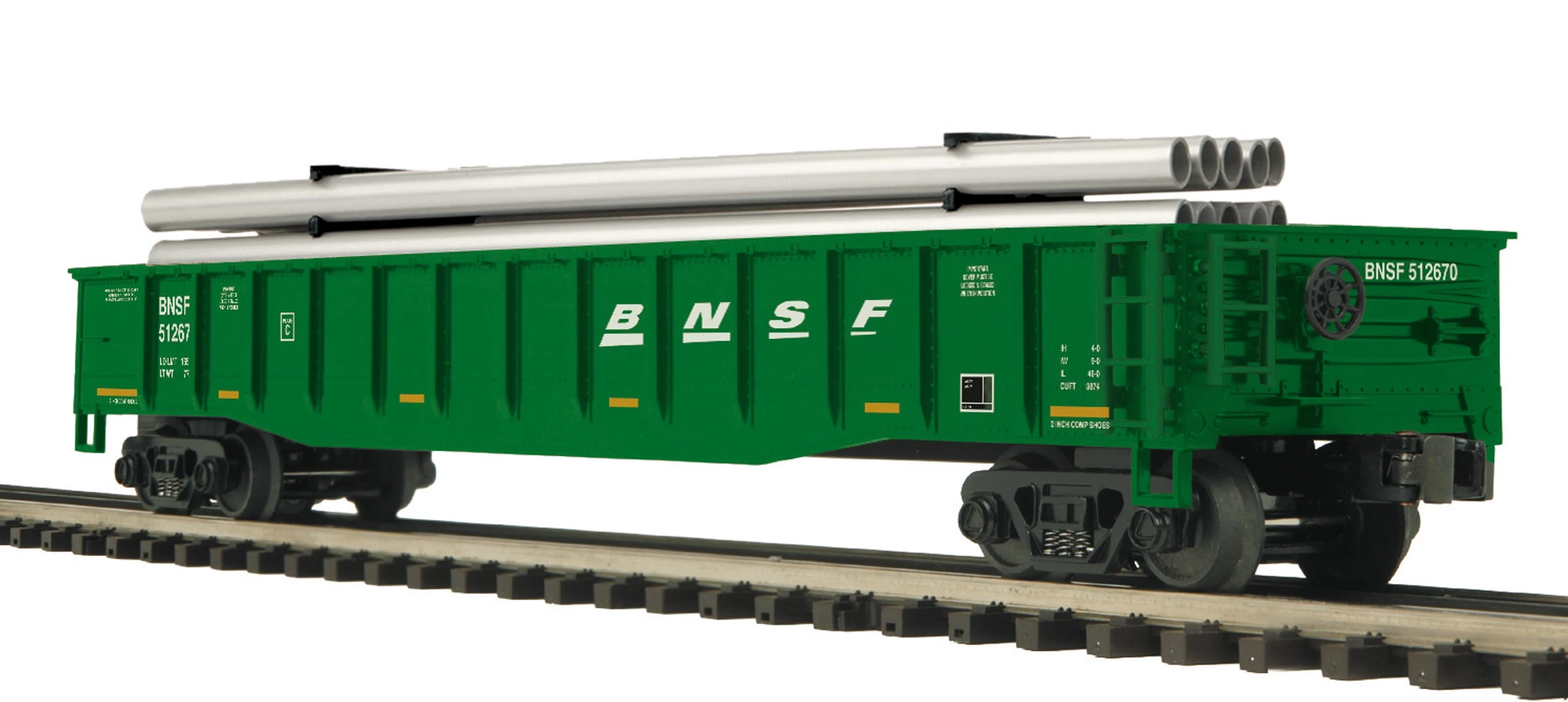 MTH 20-95265 O Gauge Premier Gondola Car With Pipe Load BNSF 512670 - NOS 1 MTH 20-95265 O Gauge Premier Gondola Car With Pipe Load BNSF 512670 - NOS