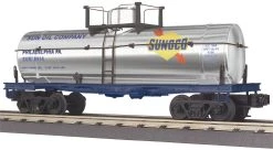 MTH RailKing 30-7378 O Gauge Single Dome Chrome Tank Car Sunoco 8956 - NOS