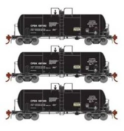 Athearn Genesis G25649 HO Scale 13,600 Gallon Acid Tank Car Chevron CPDX 3 Pack