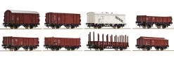 Roco 44002 HO Scale Frieght Car 8 Pack Deutsche Bundesbahn DB - NOS