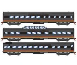 Roundhouse 79127 HO Scale Streamlined Passenger 3 Car Set Kansas City Southern