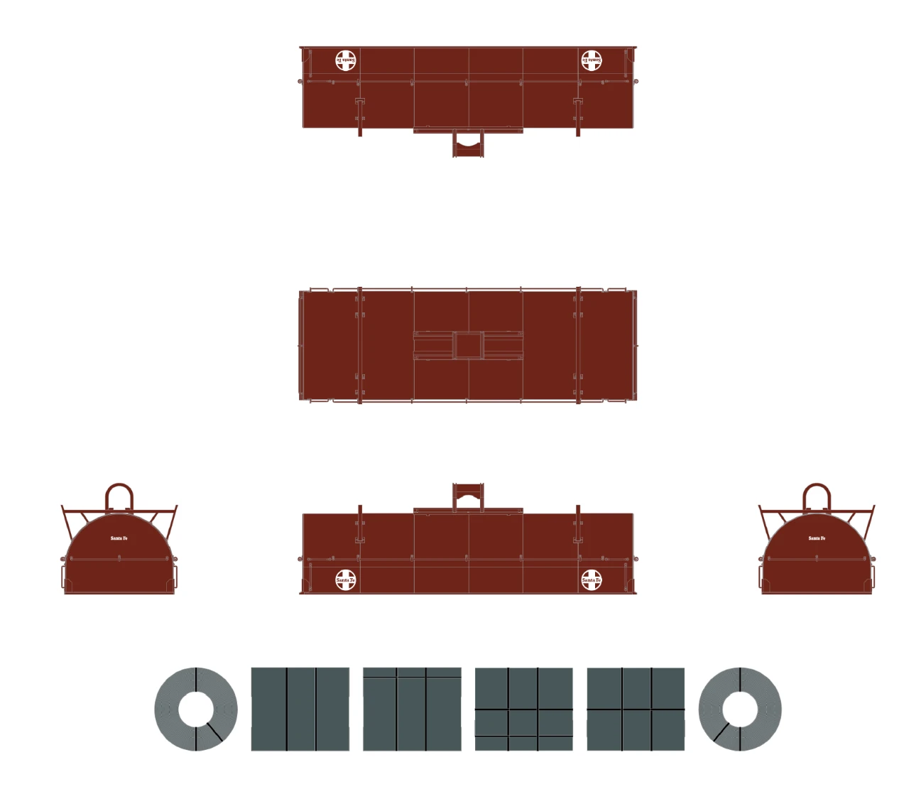ScaleTrains Rivet 38397 HO Scale Thrall 48' Coil Steel Car Santa Fe ATSF 92070 4 ScaleTrains Rivet 38397 HO Scale Thrall 48' Coil Steel Car Santa Fe ATSF 92070 - Image 4