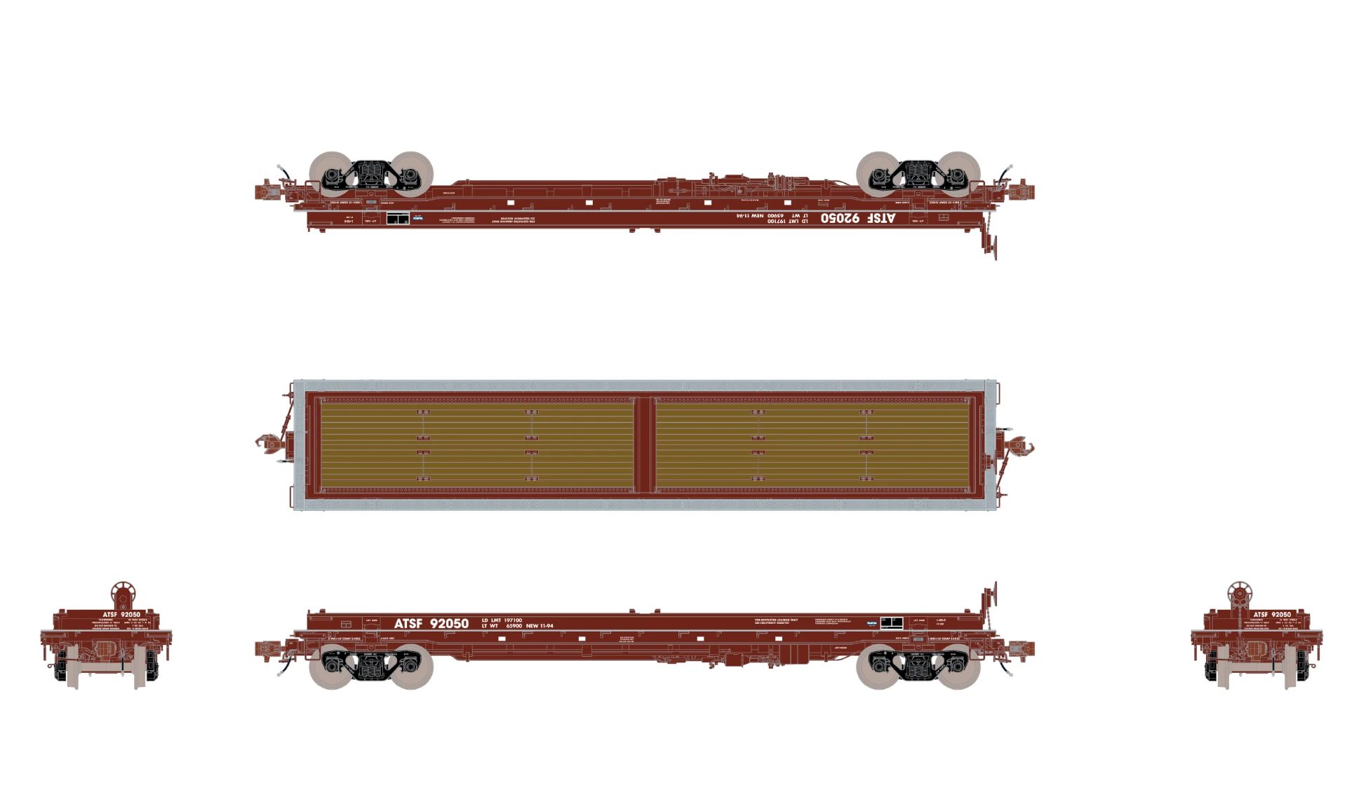ScaleTrains Rivet 38398 HO Scale Thrall 48' Coil Steel Car Santa Fe ATSF 92078 3 ScaleTrains Rivet 38398 HO Scale Thrall 48' Coil Steel Car Santa Fe ATSF 92078 - Image 3
