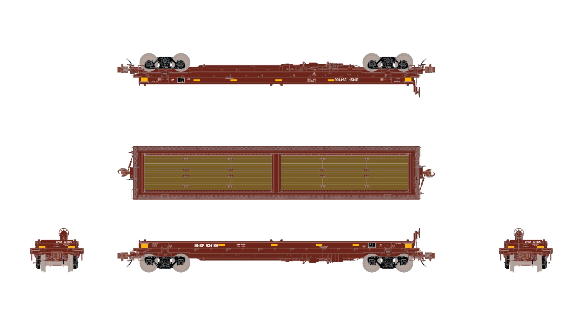 ScaleTrains Rivet 38402 HO Scale Thrall 48' Coil Steel Car BNSF "Wedge" 534106 3 ScaleTrains Rivet 38402 HO Scale Thrall 48' Coil Steel Car BNSF "Wedge" 534106 - Image 3