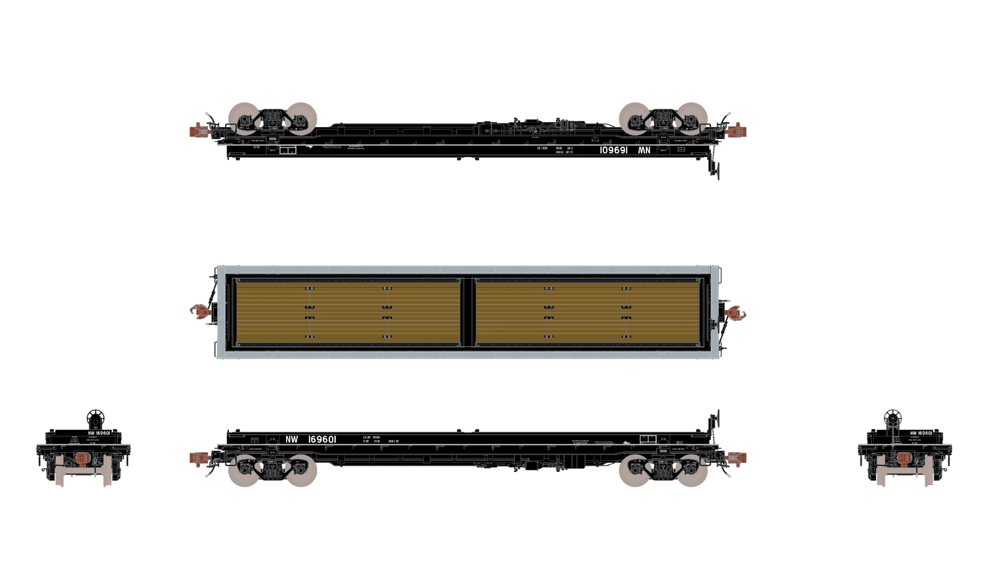ScaleTrains Rivet 38422 HO Scale Thrall 48' Coil Steel Car NS 169649 3 ScaleTrains Rivet 38422 HO Scale Thrall 48' Coil Steel Car NS 169649 - Image 3