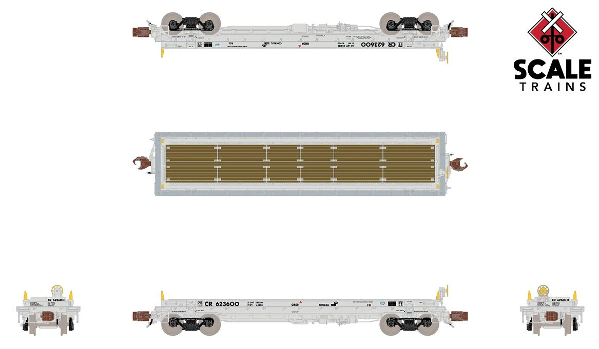 ScaleTrains Rivet N Scale 33539 Thrall-Trinity 42' Steel Coil Car Conrail "Coil Shield" CR 623607 2 ScaleTrains Rivet N Scale 33539 Thrall-Trinity 42' Steel Coil Car Conrail "Coil Shield" CR 623607 - Image 2