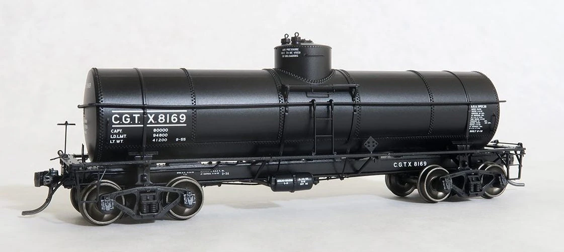 Tangent Scale Models 19015-01 GA 1917-design 8000 Gallon Non-Insulated Tank Car CGTX 8134 1 Tangent Scale Models 19015-01 GA 1917-design 8000 Gallon Non-Insulated Tank Car CGTX 8134
