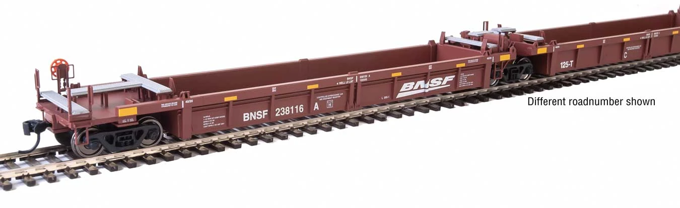Walthers Mainline 910-55641 HO Scale 5-Unit Rebuilt 40' Well Car BNSF 238137 1 Walthers Mainline 910-55641 HO Scale 5-Unit Rebuilt 40' Well Car BNSF 238137