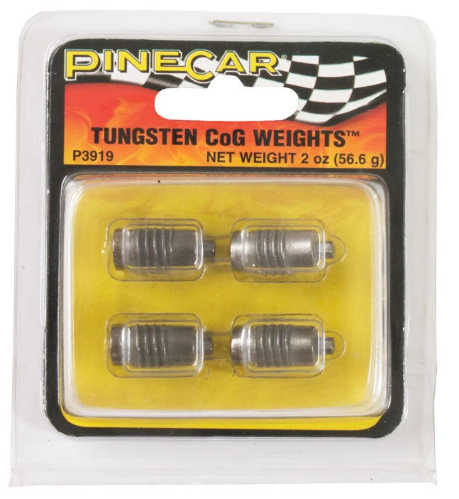Woodland Scenics Pine Car P3919 1/2oz Tungsten Weights CoG Screw-In Type 4 Pack 2 Woodland Scenics Pine Car P3919 1/2oz Tungsten Weights CoG Screw-In Type 4 Pack - Image 2